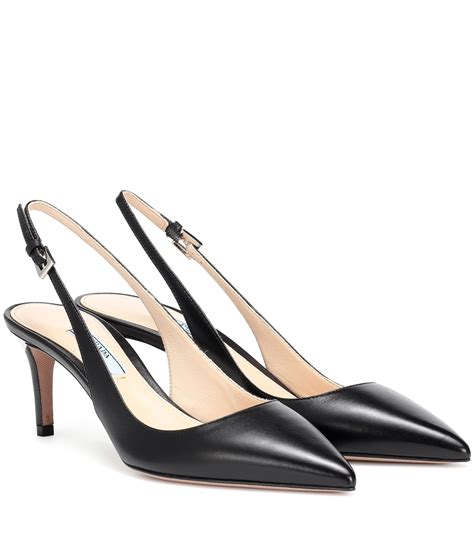 prada black sling|Prada sling back heels.